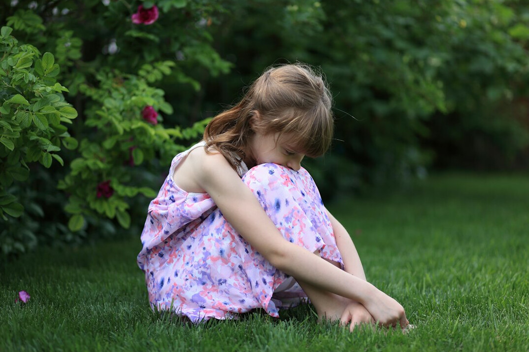 children playing in yard